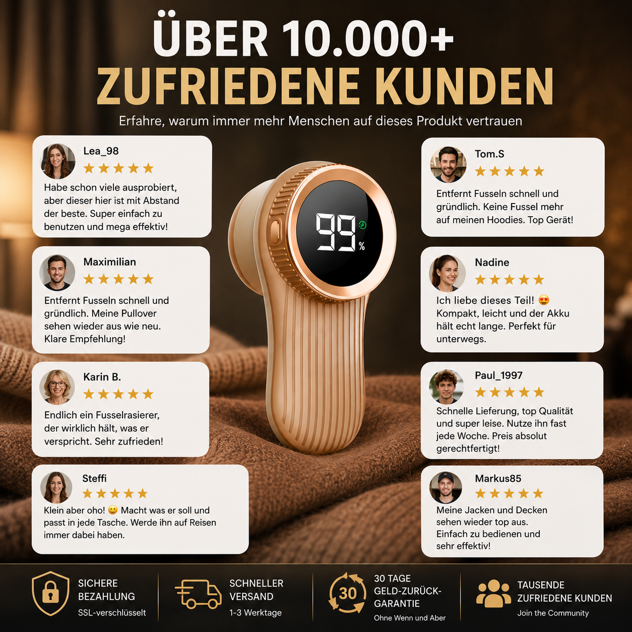 Luvero - Elektrischer Fusselrasierer