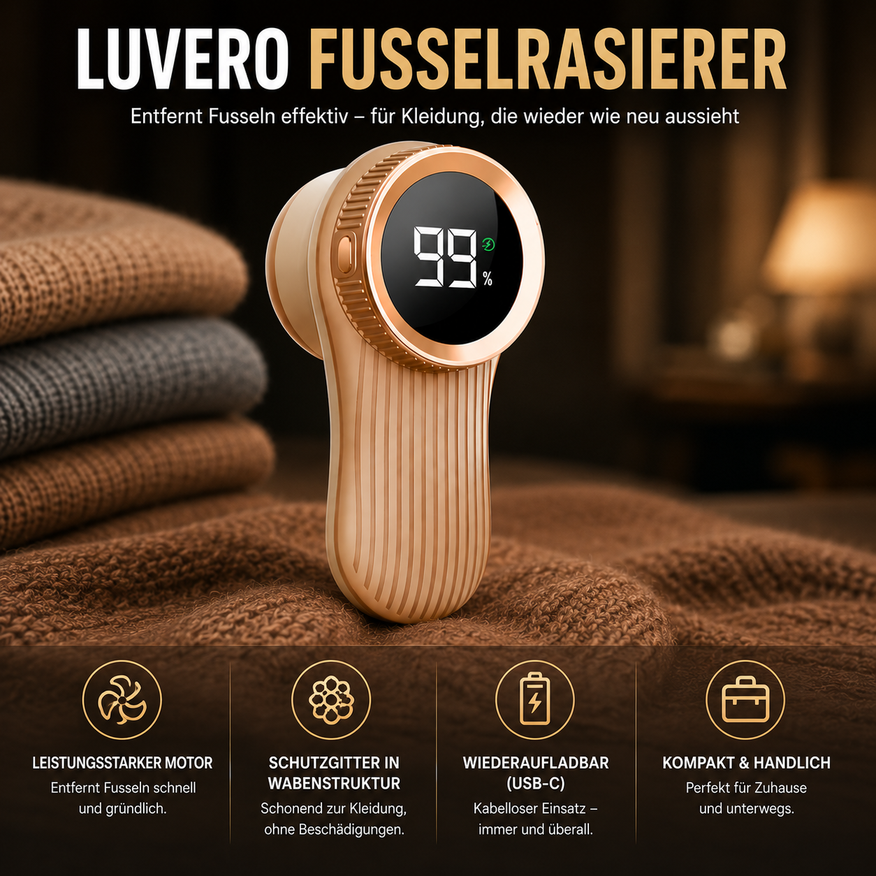 Luvero - Elektrischer Fusselrasierer